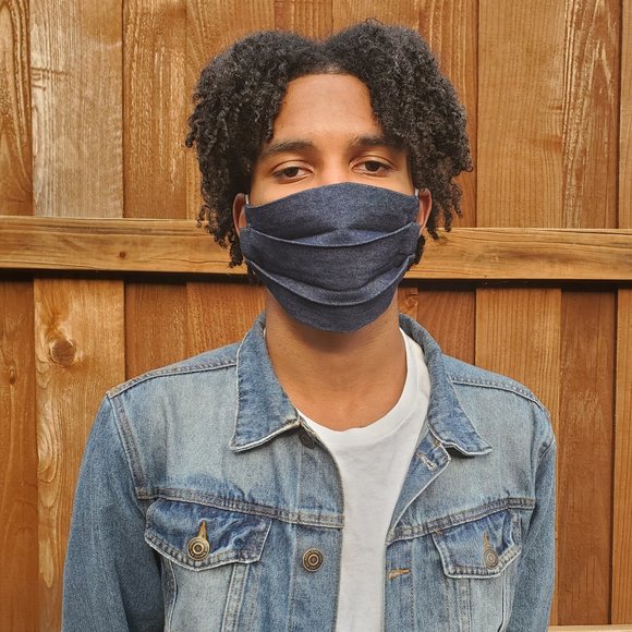 Denim Handmade Reversible Face Mask,Reuse/Wash - Picture 4 of 5